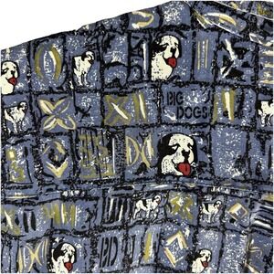 Big Dogs Button Down Camp Shirt Mens Large Blue Geometric 90s Vintage Dadcore